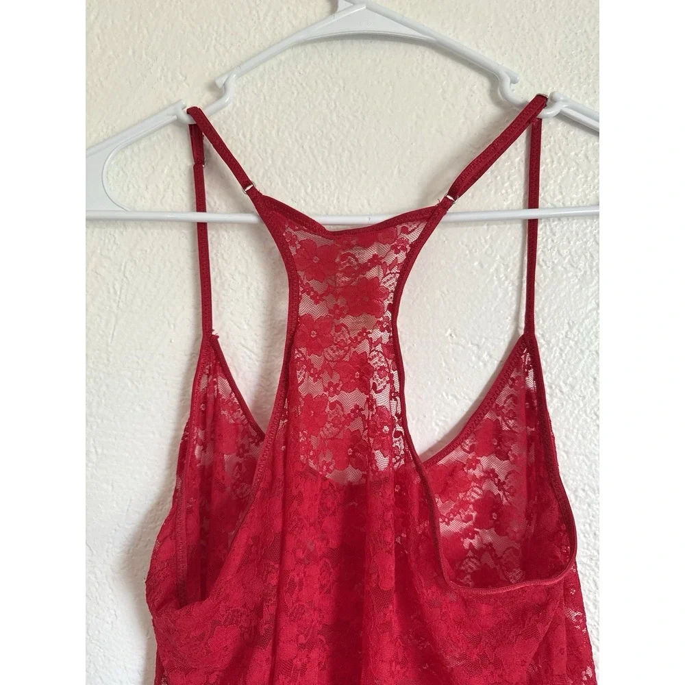 In Bloom Jonquil Nightie Size Large Red Lace Chemise Slip Dress Sexy Lingerie